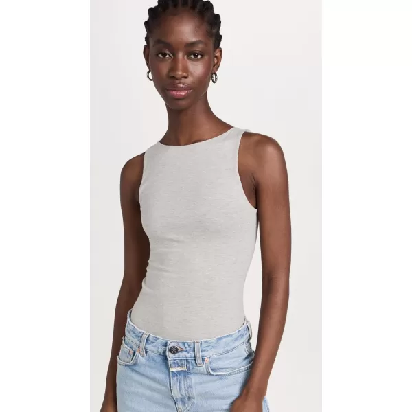 Womens High Neck Tank BodysuitGrey