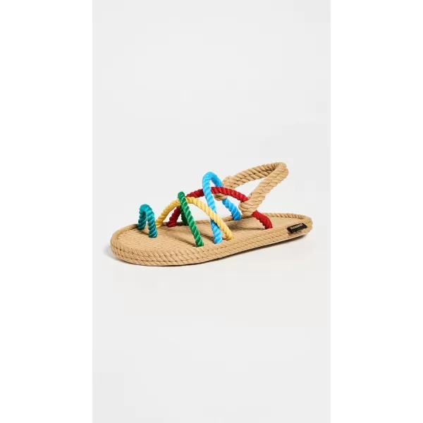 Womens Ibiza Rope SandalsBeige Multi