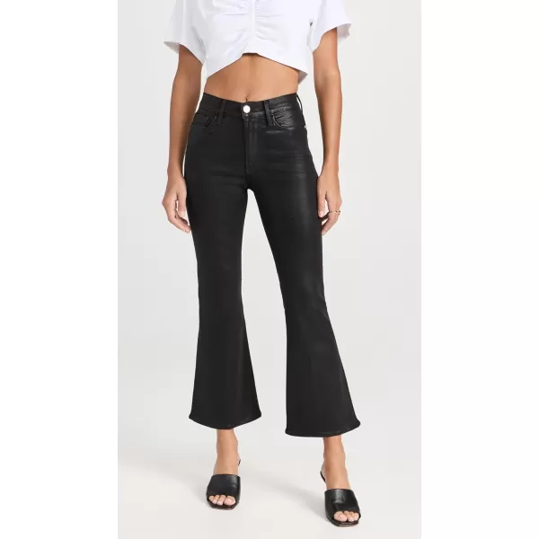 Womens Le Crop Flare JeansNoir Coated