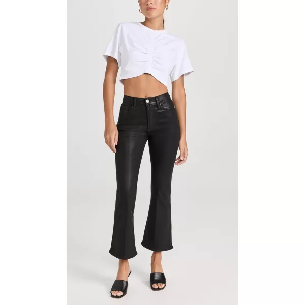 Womens Le Crop Flare JeansNoir Coated