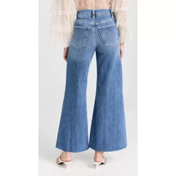 Womens Le Palazzo Crop Raw Fray JeansDaphne Blue