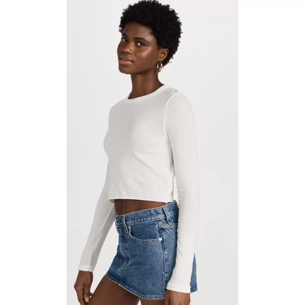 Womens Long Sleeve Crop Baby TeeNatural White