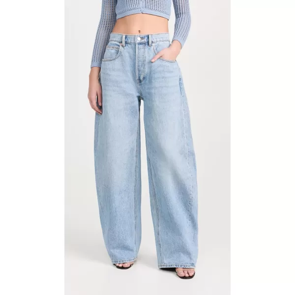 Womens Oversized Rounded JeansClassic Light Indigo