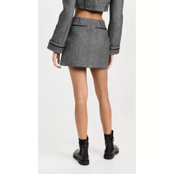 Womens Payton Wrap MiniskirtBlack Herringbone