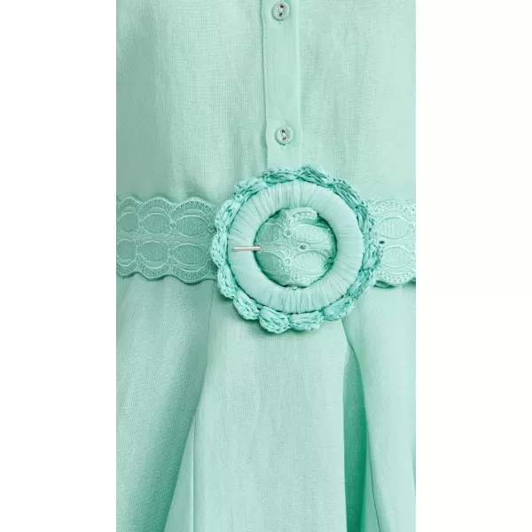 Womens Short Dress with Buckle BeltGreen