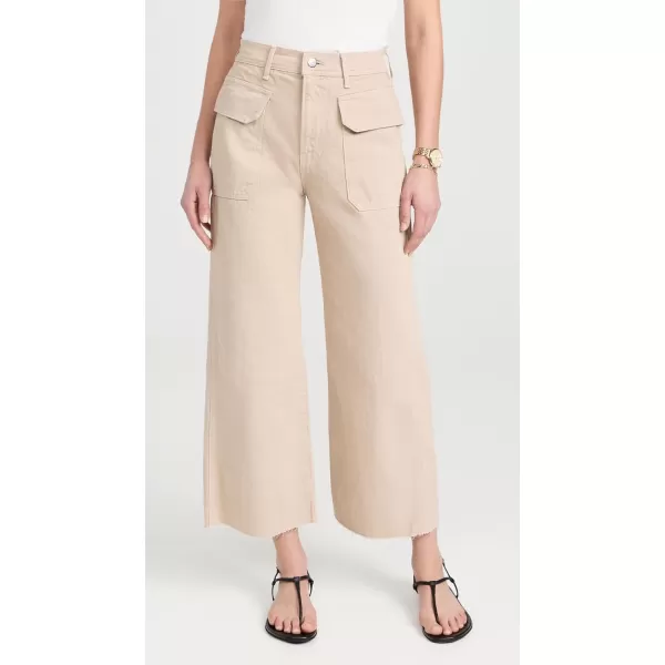 Womens Taylor Cropped High Rise Wide JeansStone Khaki