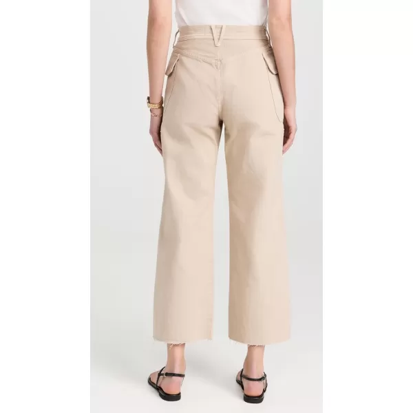 Womens Taylor Cropped High Rise Wide JeansStone Khaki