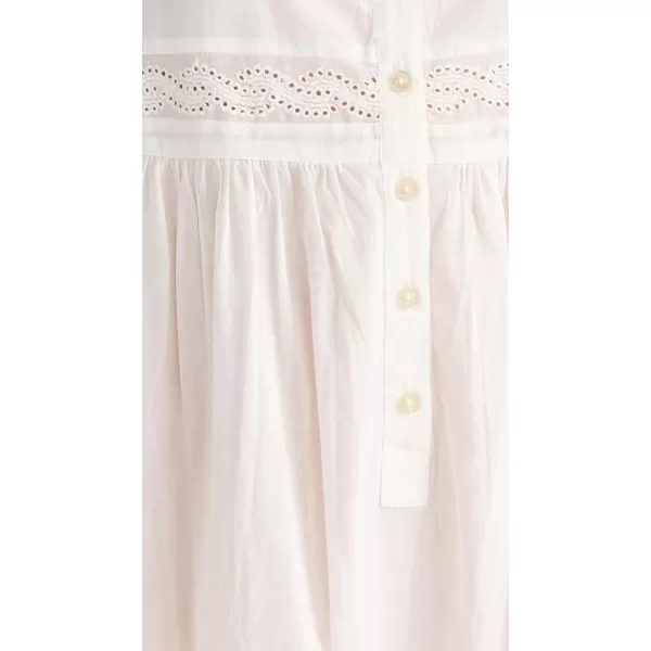 Womens The Eyelet Ruffle Tank Night DressTrue White