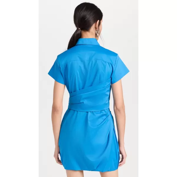 Womens Twisted Wrap DressBlue