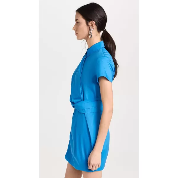 Womens Twisted Wrap DressBlue