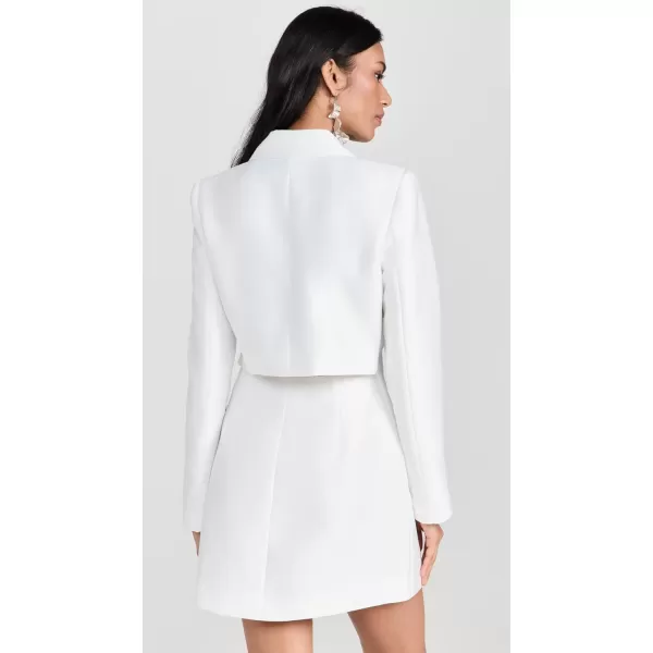 Womens White Taffeta Tailored Mini DressWhite