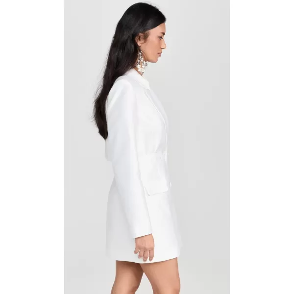 Womens White Taffeta Tailored Mini DressWhite