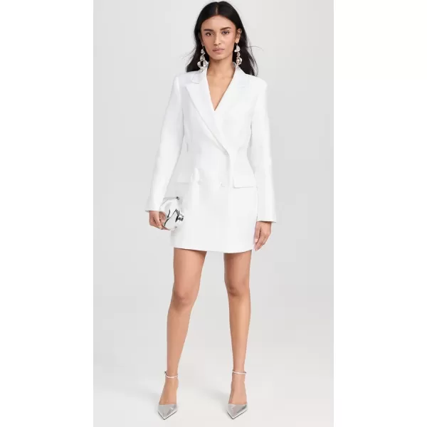 Womens White Taffeta Tailored Mini DressWhite