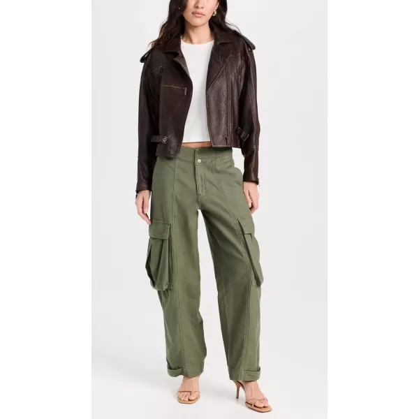 Womens Wide Leg Cargo TrousersPoblano