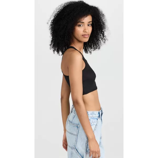 Womens Womens Cropped Classic Racer TankBlack