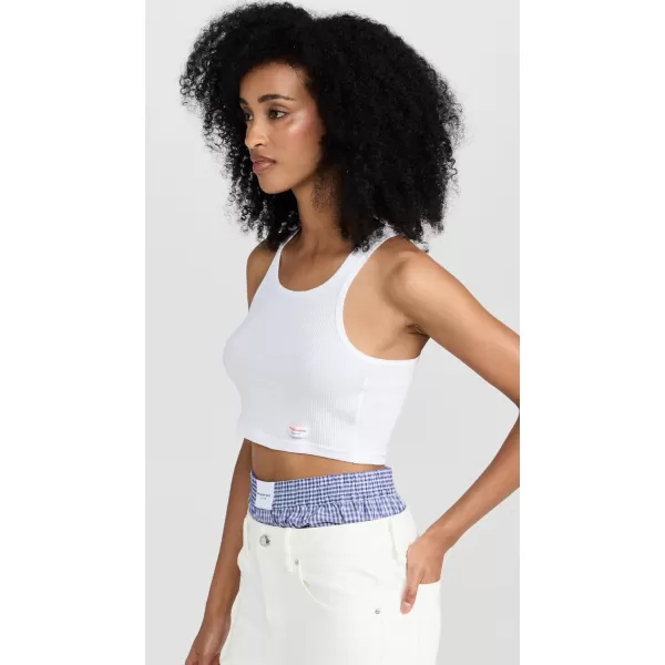 Womens Womens Cropped Classic Racer TankWhite