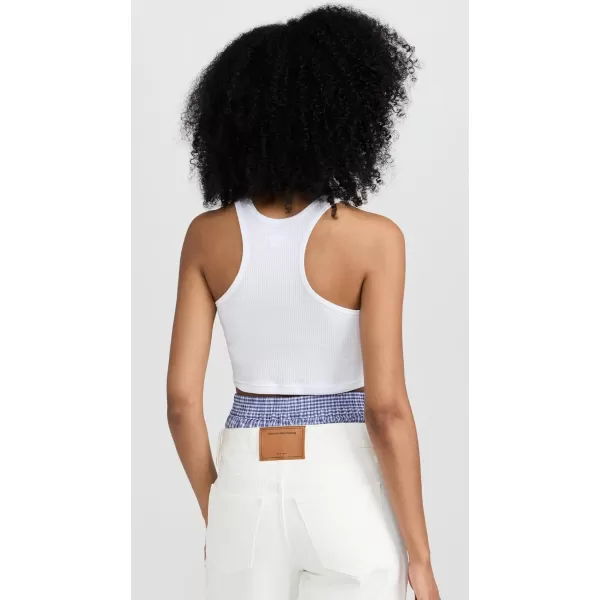 Womens Womens Cropped Classic Racer TankWhite