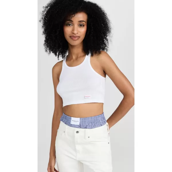 Womens Womens Cropped Classic Racer TankWhite