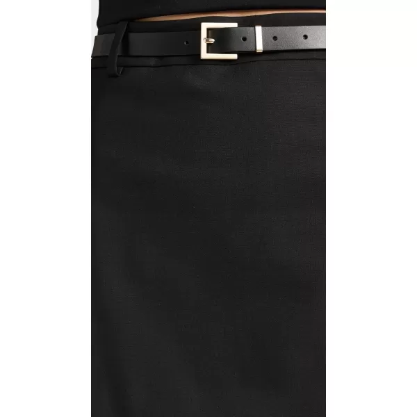 Womens Wool Blended Belted Mini SkirtBlack