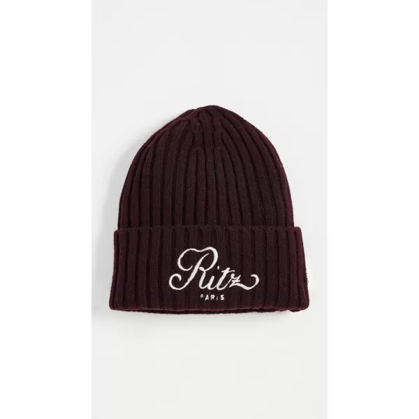 Womens x Ritz Paris Cashmere BeanieBordeaux