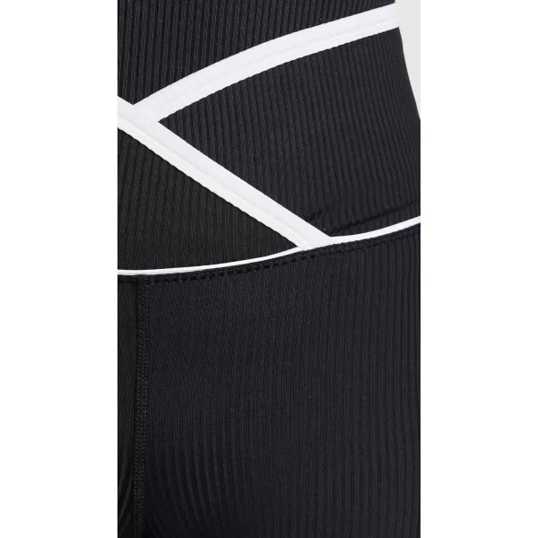 Year of Ours Womens Ribbed Two Tone Veronica LeggingsBlackWhite