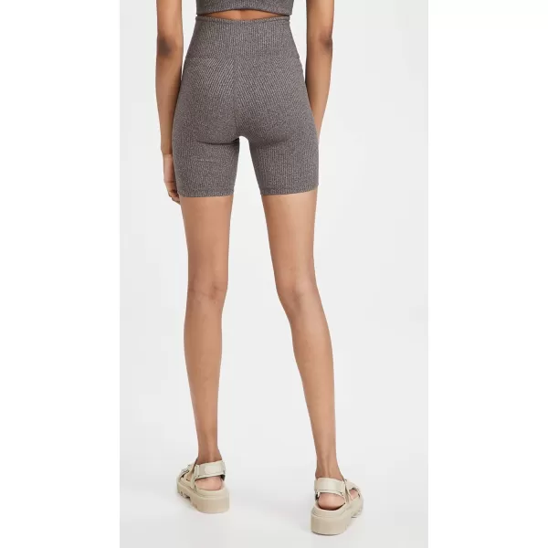 Year of Ours Womens Ribbed V Waist Biker ShortsHeathered Grey