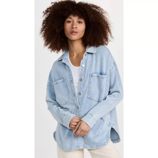 Z SUPPLY Womens All Day Knit Denim JacketWashed Indigo