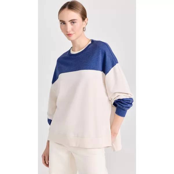 Z SUPPLY Womens Block Party Weekender SweatshirtSapphire Blue