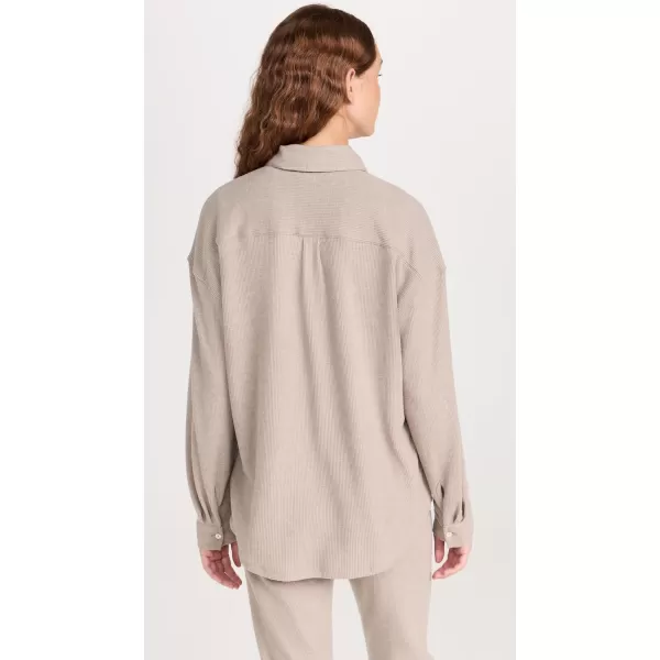 Z SUPPLY Womens Cozy Days Thermal ShirtTaupe Stone