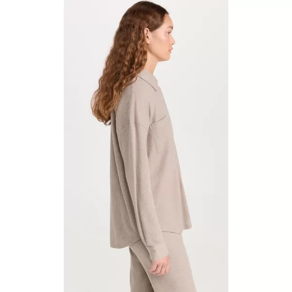 Z SUPPLY Womens Cozy Days Thermal ShirtTaupe Stone