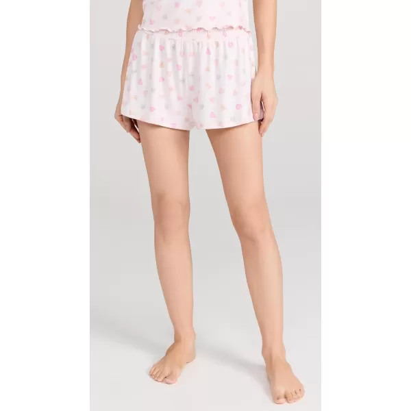 Z SUPPLY Womens Dawn Candy Hearts ShortWhisper Pink