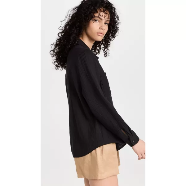 Z SUPPLY Womens Kaili Button Up Gauze TopBlack