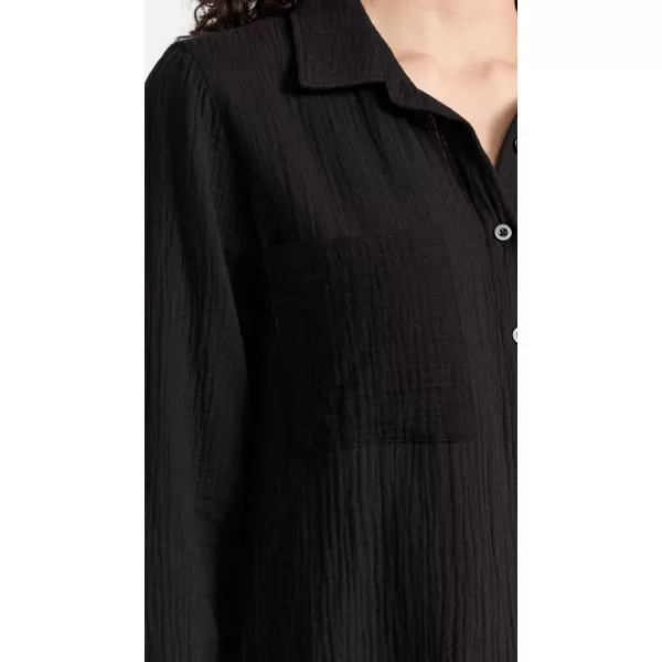 Z SUPPLY Womens Kaili Button Up Gauze TopBlack