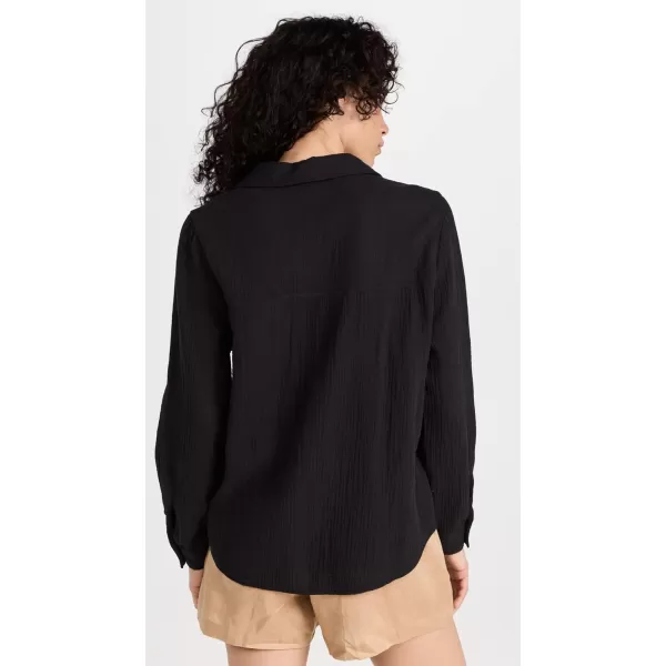 Z SUPPLY Womens Kaili Button Up Gauze TopBlack