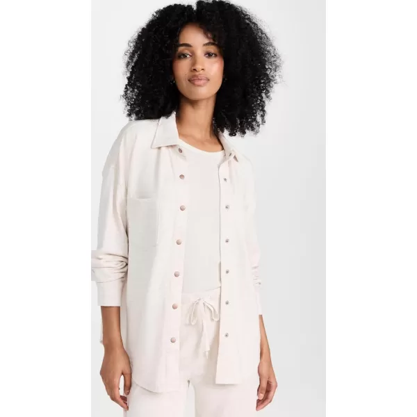 Z SUPPLY Womens WFH Shirt JacketLight Oatmeal Heather