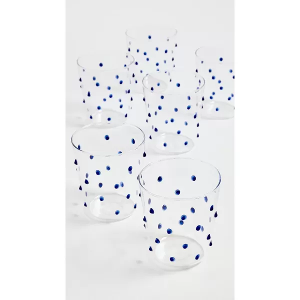 Zafferano Womens Party Tumbler Set of 6 Blue Dots One SizeBlue Dots