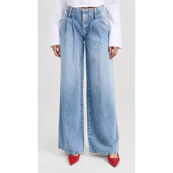 alice  olivia Womens Anders Low Rise Pleated JeansGeorgia Vintage Blue