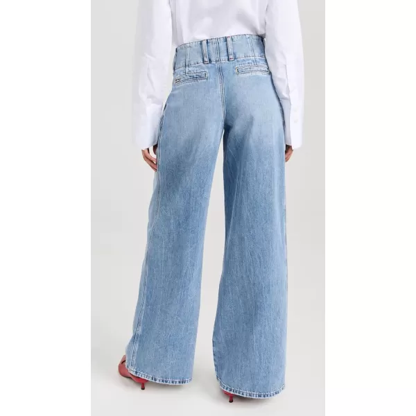 alice  olivia Womens Anders Low Rise Pleated JeansGeorgia Vintage Blue