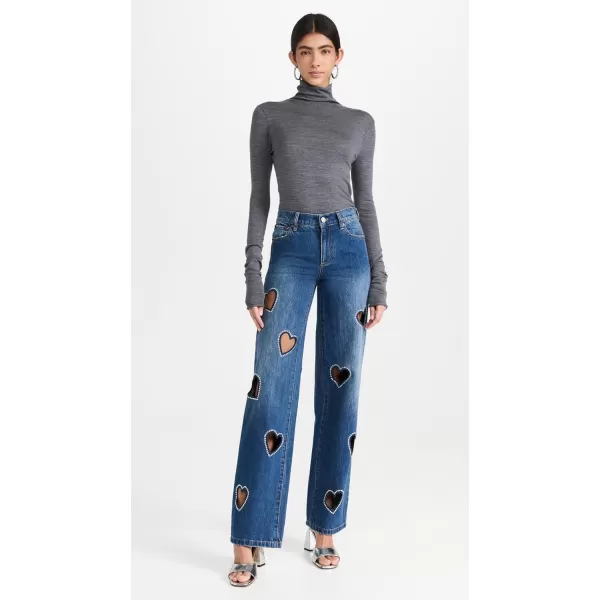 alice  olivia Womens Cay Embellished JeansTrue Blues Dark