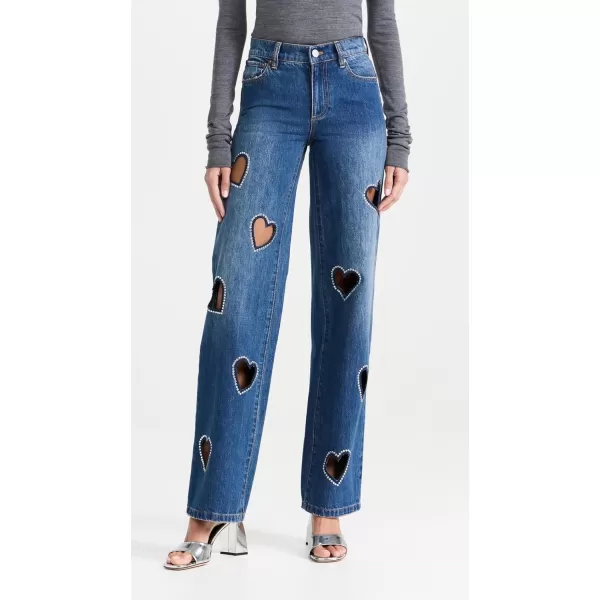 alice  olivia Womens Cay Embellished JeansTrue Blues Dark