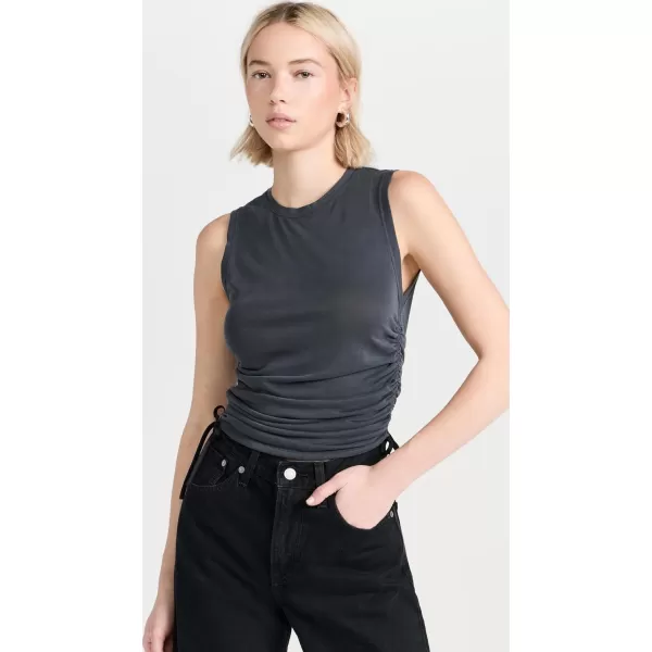 alice  olivia Womens Chrissy Ruched Crop TopBlack