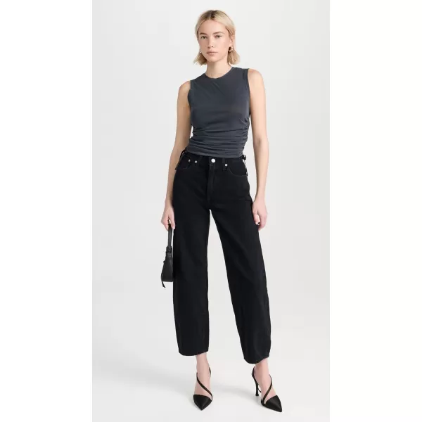 alice  olivia Womens Chrissy Ruched Crop TopBlack