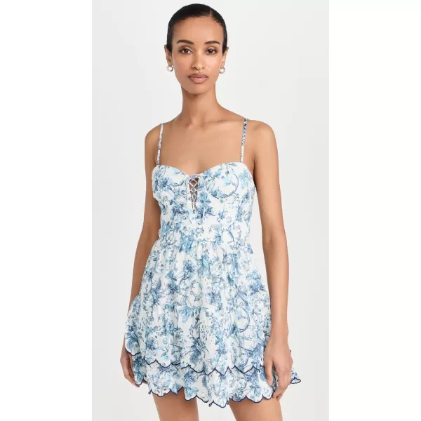 alice  olivia Womens Daisy Tiered Ruffle Mini DressJe Ladore Spring Sky