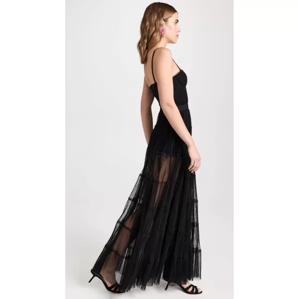 alice  olivia Womens Deena Pleated Maxi Dress with Hot PantsBlack