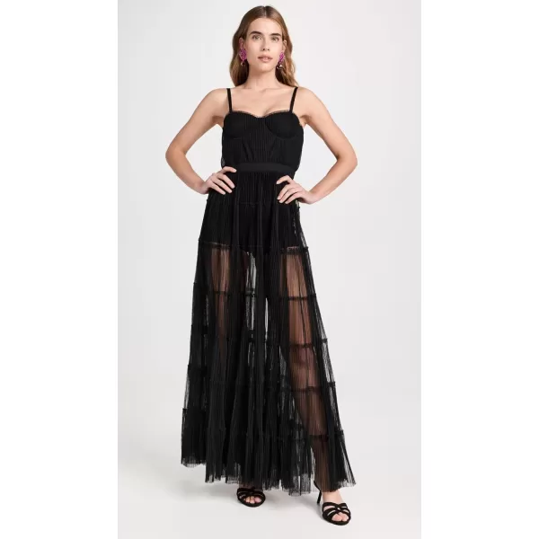 alice  olivia Womens Deena Pleated Maxi Dress with Hot PantsBlack