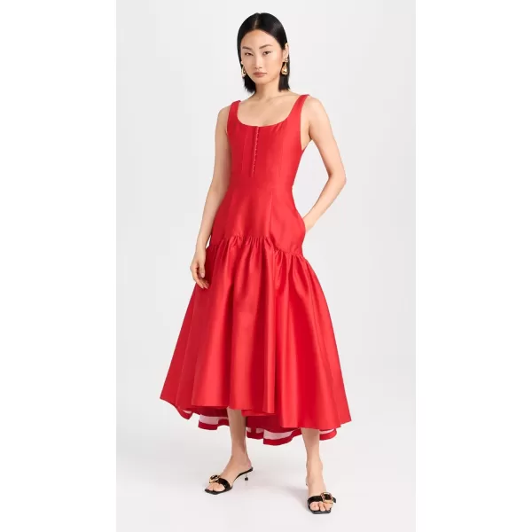 alice  olivia Womens Diana Sleeveless Structured Midi DressBright Ruby