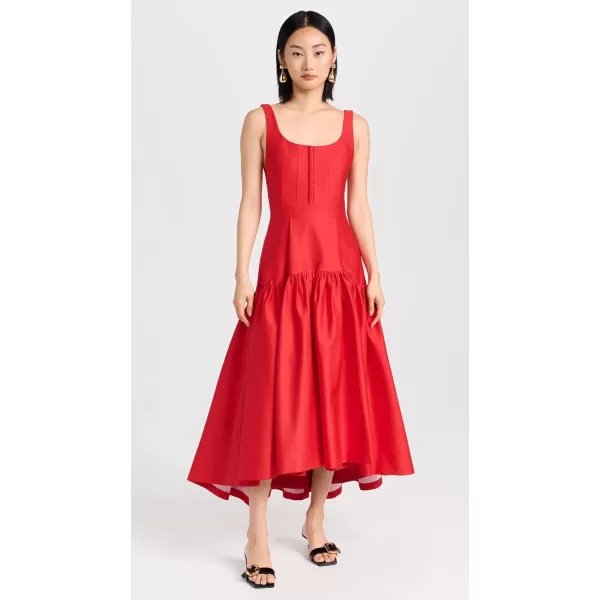 alice  olivia Womens Diana Sleeveless Structured Midi DressBright Ruby