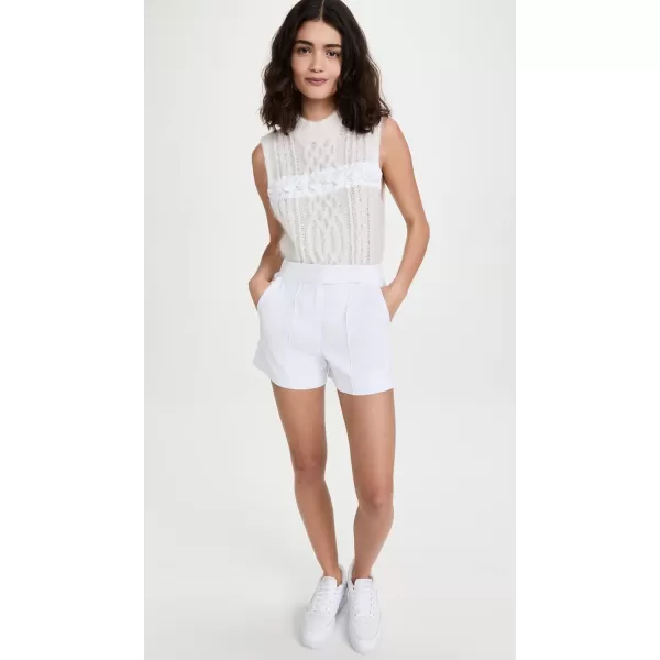 alice  olivia Womens Dylan High Waist Tab Pintuck ShortsWhite