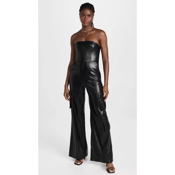 alice  olivia Womens Emelda Cargo Vegan JumpsuitBlack