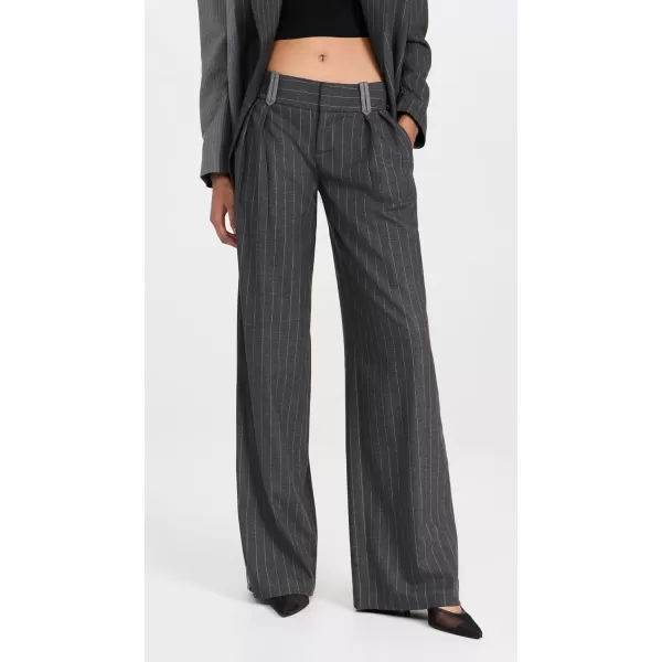 alice  olivia Womens Eric Racing Stripe PantsCharcoal Pinstripe